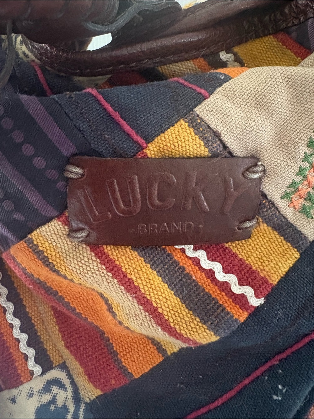 Lucky Brand Y2K Patchwork Hobo Crossbody Bag - Picture 4 of 8